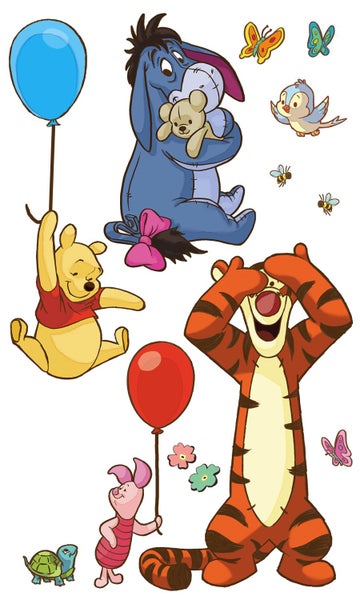 Disney Wandtattoo Pu der Bär Orange, Blau und Gelb - 127 x 200 cm - 612438