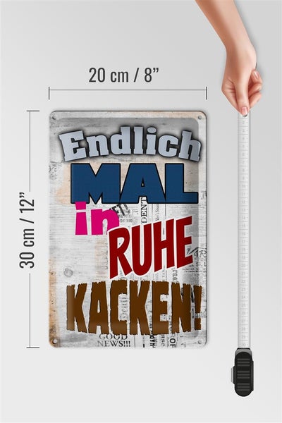 Blechschild Spruch 20x30cm Endlich mal in Ruhe kacken