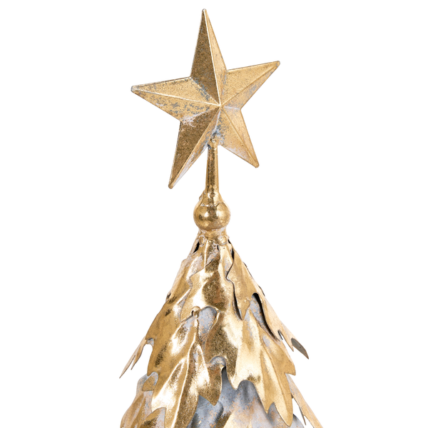 Dekorative Weihnachtsbaumspitze in Sternform aus Metall für die Weihnachtsdekoration.