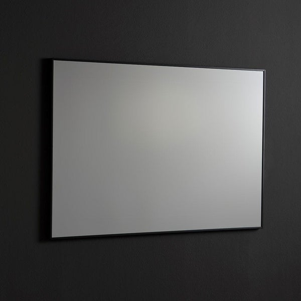 Spiegel mit glänzendem Rand und mattem schwarzen Rand 100x70 cm