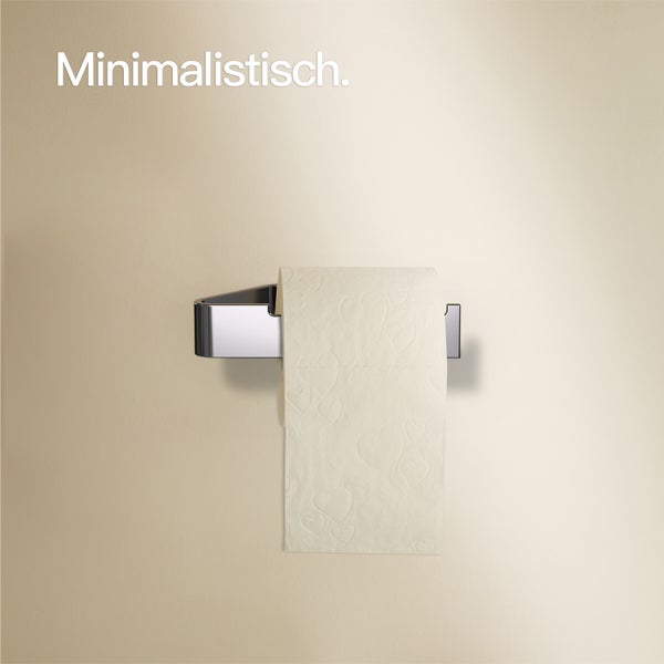 Designfabrik Hamburg Toilettenpapierhalter ohne Bohren Chrom 17cm