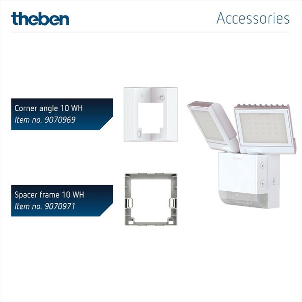 Theben 1020802 theLeda S17-100 WH LED-Strahler I integrierter Bewegungsmelder I weiß I 17 W I Wandmontage I Lichtfarbe 4000 K I Erfassungswinkel 180° I 10 m Reichweite I schwenkbar