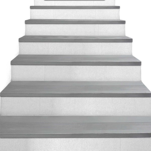 Stufenmatte aus Gummi Treppenschutz Stufenschutz 30x90cm Rillen Grau