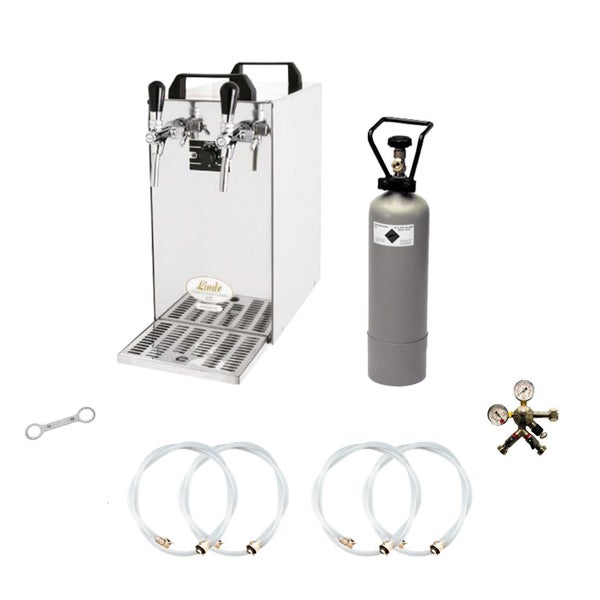 Komplett Set - Zapfanlage, Bierzapfanlage - Kontakt 40 2-leitig Trockenkühler, Durchlaufkühler 50 Liter/h
