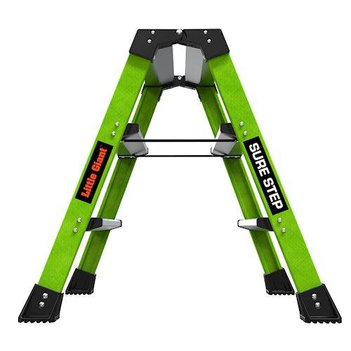 Little Giant Sure Step Trittleiter aus glasfaserverstärktem Kunststoff für einen sicheren Stand.