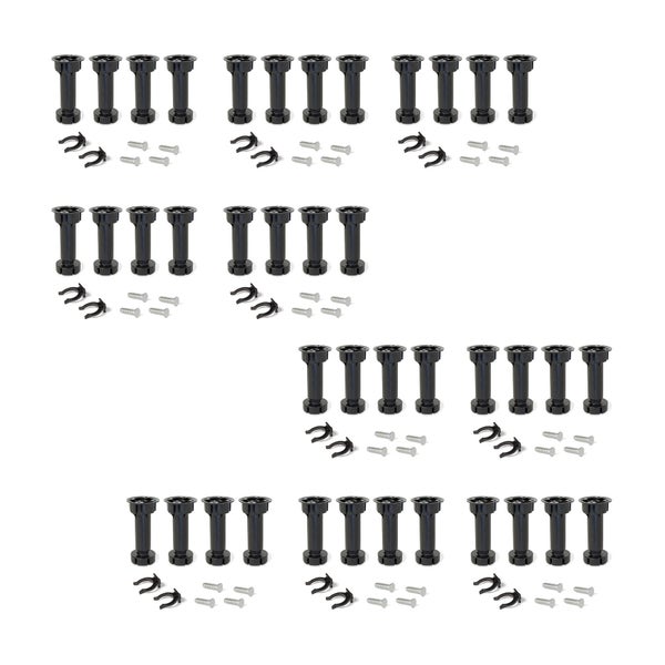 Set aus höhenverstellbaren Sockelfüßen für Küchenschränke inklusive Montagezubehör mit Befestigungsclips und Schrauben