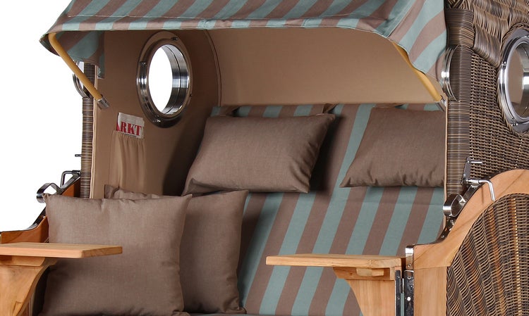 Strandkorb Rantum Teak PE grey Dessin 520