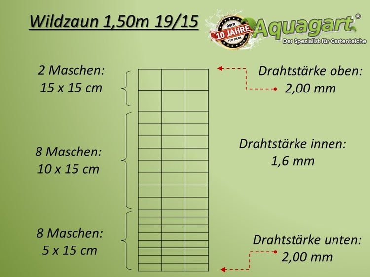 250m Wildzaun Forstzaun Weidezaun Drahtzaun Knotengeflecht 150/19/15