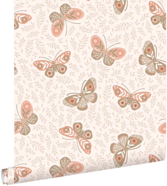 Tapetenrolle mit Schmetterlings- und Blättermuster