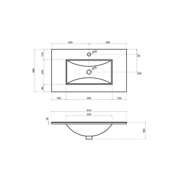 Badmöbel-Set 80 cm in Holz-Optik Esche grau mit Spiegel und LED- Lampe | New York