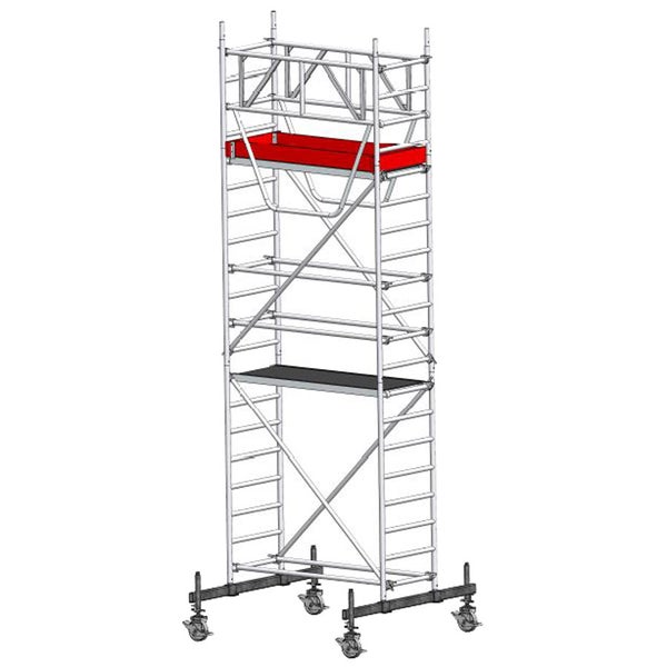 Rollgerüst mit Plattform und Werkzeugablage