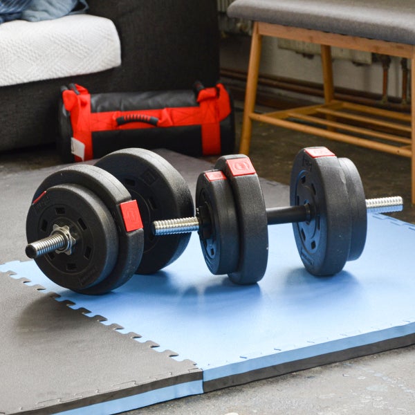 40mm Trainingsmatte mit Rand - 90x90cm Bodenschutz-Matte Schwarz Blau