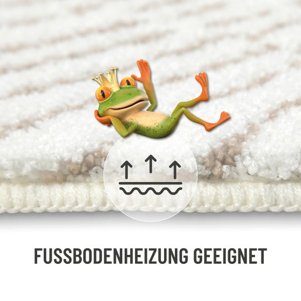 Badteppich Weiß Beige Jasbeer WECONhome Basics 80x150 cm