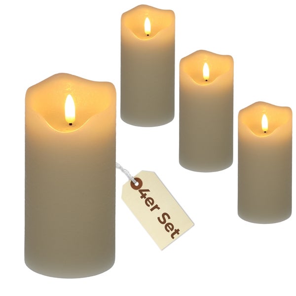 Vierer Set LED Kerzen mit flackerndem Licht