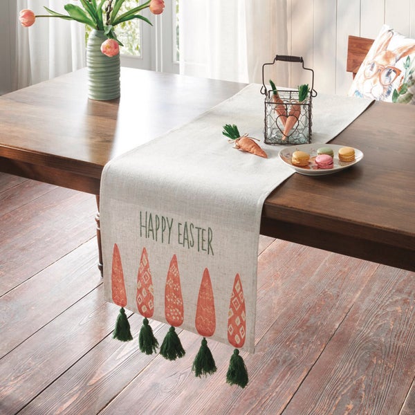 FRANK FLECHTWAREN|Tischläufer Karottenparade, 40 x 140 cm, POLYESTER, LEINEN