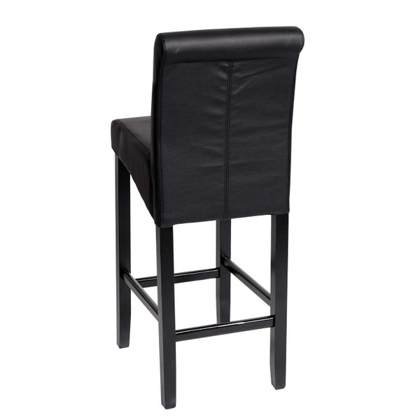 Barhocker mit Kunstlederbezug und Holzgestell