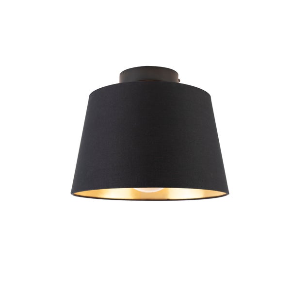 Deckenleuchte mit Baumwollschirm schwarz mit Gold 25 cm - Combi schwarz