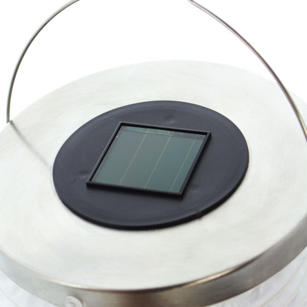 FRANK FLECHTWAREN | LED-Lampion Solar, 2er Set, METALL, KUNSTSTOFF, Ø 15 x 18 cm, GH 25 cm, für den Außenbereich geeignet