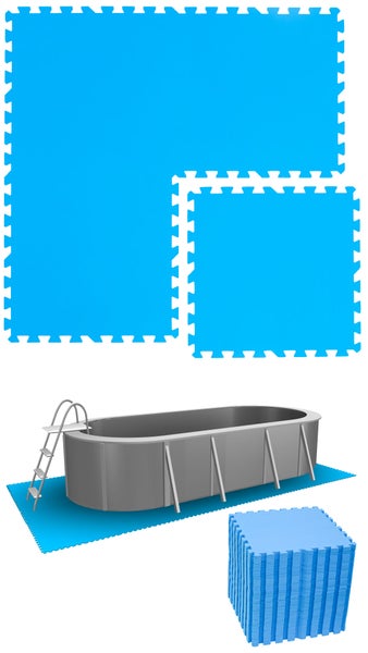eyepower 11,2 m² Poolunterlage - 48 EVA Matten 50x50 - Outdoor Pool Unterlage - Unterlegmatten Set