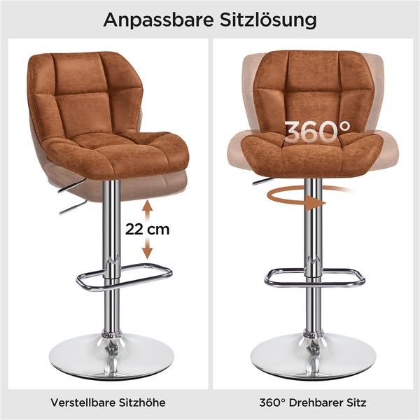 Barhocker mit drehbarem Sitz und verstellbarer Sitzhöhe