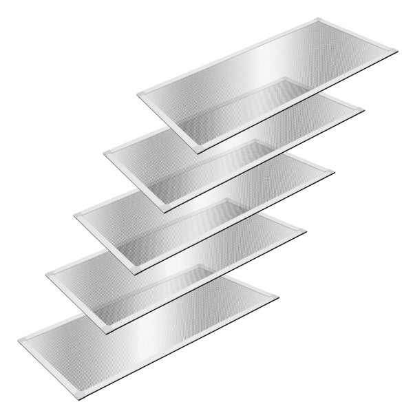 ECD Germany 5er Set Alu Lichtschachtabdeckung 60 x 115 cm Aluminium Gitter für Lichtschächte Kellerschachtabdeckung Kellerschacht Abdeckung Gitterrostabdeckung Gitterrost Schutzgitter Insektenschutz