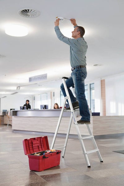 PROREGAL ML Stufen-Stehleiter Einseitig Begehbar 3 Stufen
