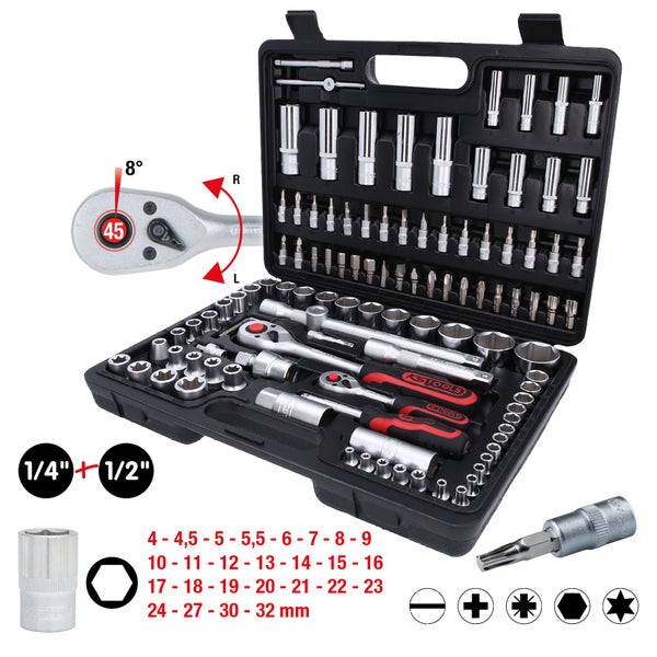 KS TOOLS 1/4+1/2 Steckschlüssel-Satz 108tlg. - 911.0708
