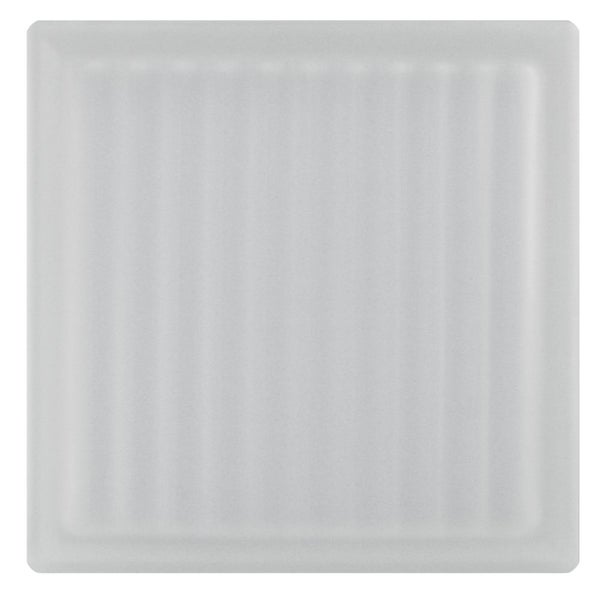 Quadratischer Glasbaustein mit vertikalen Rippen