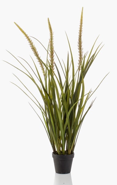 Künstliche Buchsbaumkugel aus Kunststoff mit feinen grünen Blättern.