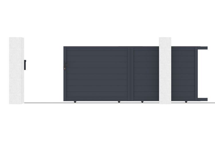 Schiebetor aus aluminium 3,5m EIGER H.160cm grau