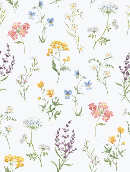 Sanders und Sanders Tapete Blumen Weiß und Mehrfarbig - 53 cm x 10 m - 640170