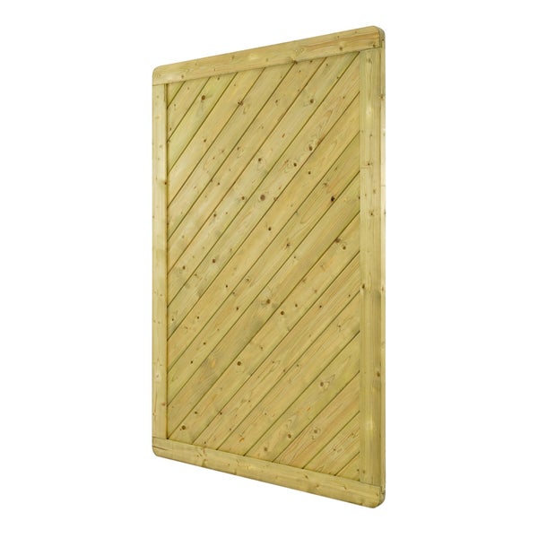 Holz Gartenzaun Element mit diagonaler Bretter Anordnung