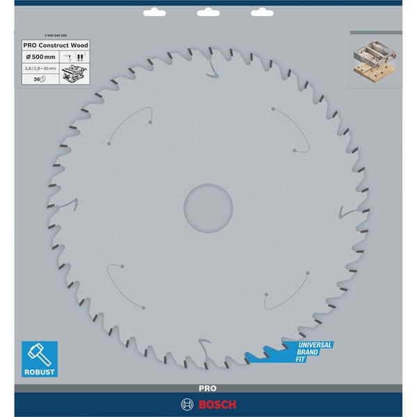 Bosch PRO Construct Wood Kreissägeblatt 500 x 3,8 x 30 mm - 2608640695