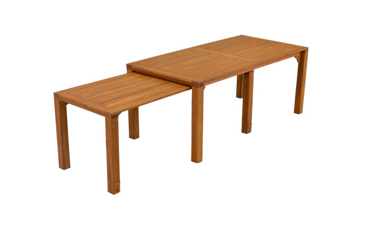 Toskana Gartenmöbelset 9tlg., Gartensessel inkl. Auflagen, Flexibler Ausziehtisch, natur