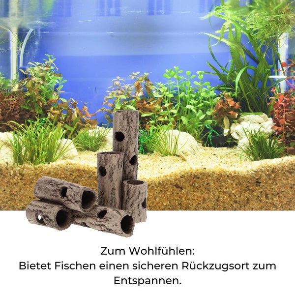 Aquariumdeko Garnelenstamm 3er Aquarium Deko Garnelen Garnelenhöhle Garnelenröhre Krebshöhle Welsröhre Ablaichröhre