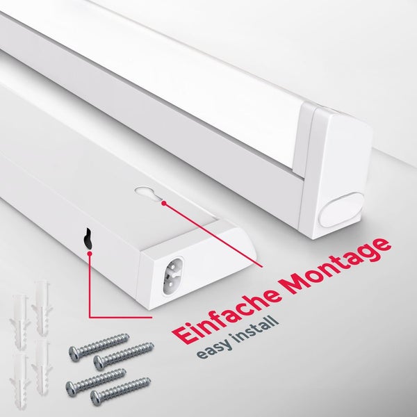 Unterbauleuchte - 8,5W, 1000lm, LED, Schalter, Stecker, neutralweiß, weiß
