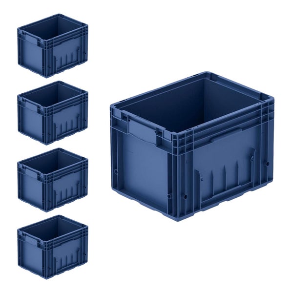 PROREGAL SparSet 5x VDA KLT Kleinladungsträger mit Verbundboden HxBxT 28 x 30 x 40 cm 22 Liter KLT Transportbox