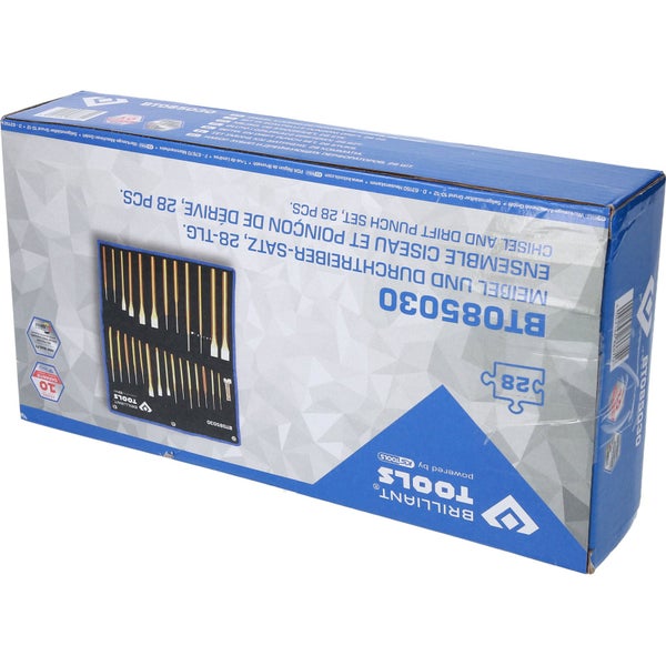 Verpackung eines 28-teiligen Meißel und Durchtreiber Satzes