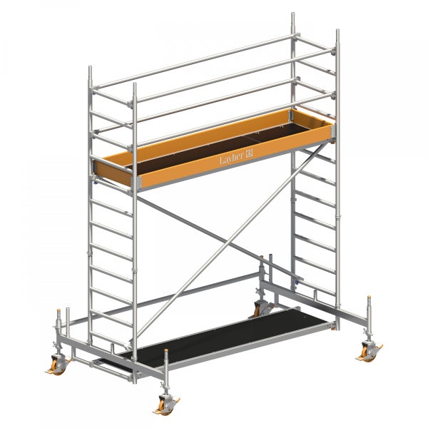 Layher Gerüst mit Rollen und Ablagefläche