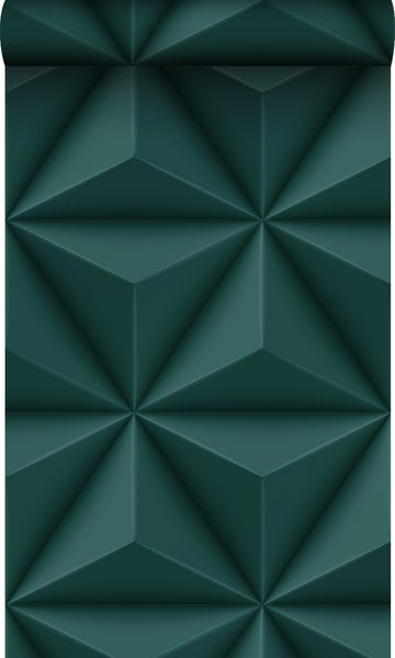 Origin Wallcoverings Tapete 3D-Muster Petrolblau - 53 cm x 10.05 m - 347817