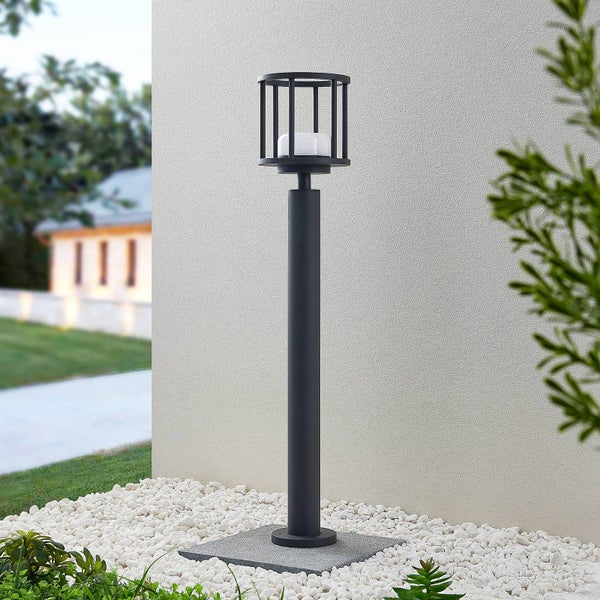 Lucande Außenleuchte Berenike (spritzwassergeschützt (Modern) in Alu aus Aluminium (1 flammig, GX53) - Wegeleuchte Pollerleuchte Wegelampe Sockelleuchte