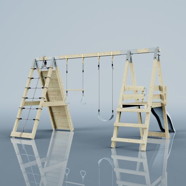 OutdoorToys Klettergerüst Krokodil aus Holz in Blau