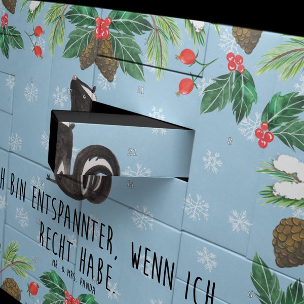 Mr. & Mrs. Panda Befüllbarer Adventskalender Stinktier Sitzen - Blau Pastell