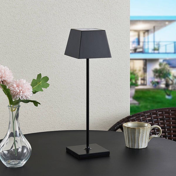 Lucande LED Patini ( Touchdimmer) dimmbar (spritzwassergeschützt (Modern) in Schwarz aus Aluminium (1 flammig, ) Touch Lampe
