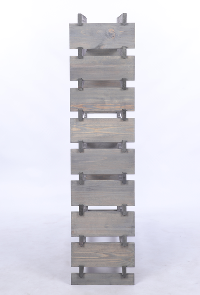 Weinregal VINOTECA FLEX PRO HxBxT 121x103x28cm 90 Flaschen auf 9 Ebene Massives Kiefernholz Grau