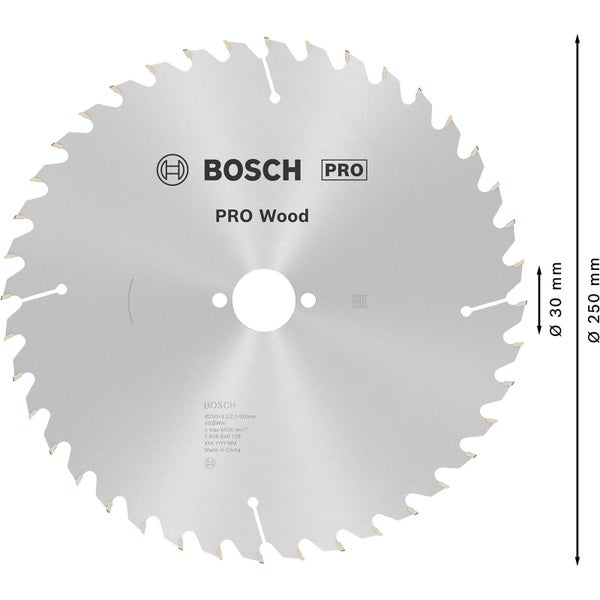 Bosch Pro Holzsägeblatt, Durchmesser 250 mm