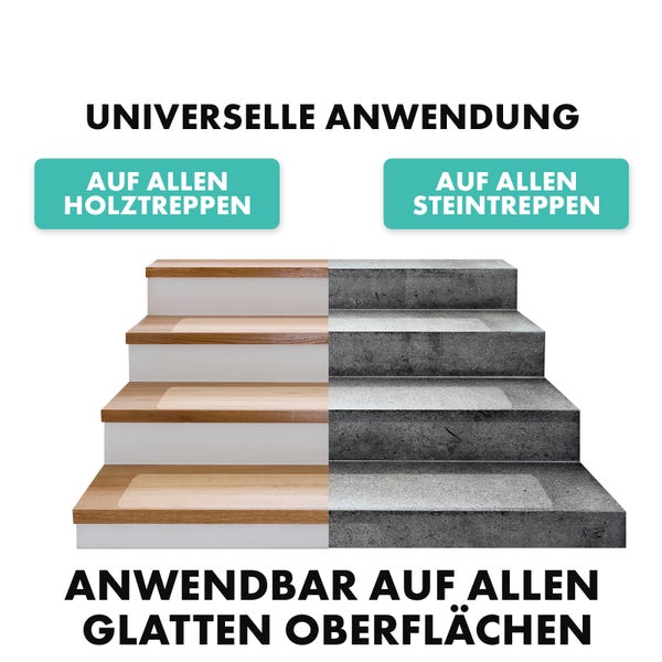 FLOORDIREKT Antirutschstreifen - für Treppenstufen - Selbstklebend - Henri - 10 x 60 cm - 15 Stück