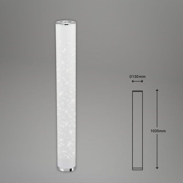 BRILONER YOTA LED Stehlampe, Sternendekor, Kabelschalter, Warmweißes Licht, chrom, 13 x 103,5 cm
