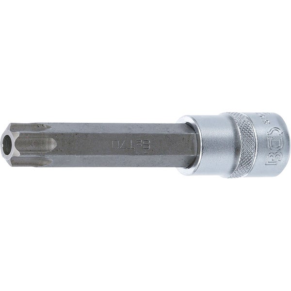 BGS Bit-Einsatz Länge 110 mm Antrieb Innenvierkant 12,5 mm (1/2) T-Profil (für Torx) mit Bohrung T70 - 5103-TB70