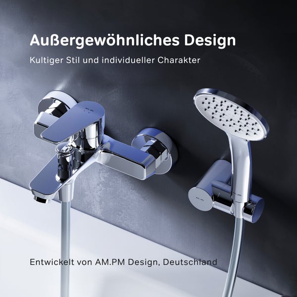 Brausegarnitur mit Einhebelmischer zur Wandmontage und Handbrause